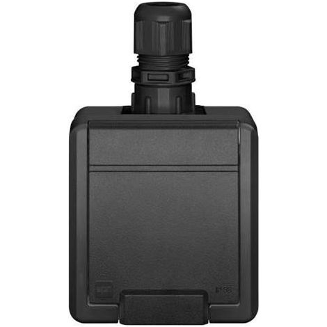 Steckdose 2K IP65 - Antracyt - Wasserdicht - Hohe Schutzklasse - Robust