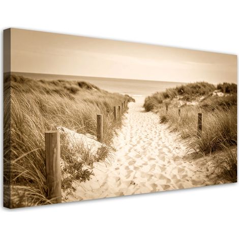Wandbild für Wohnzimmer  Weg zum Strand Landschaft Vintage 100x50 cm (1/5)