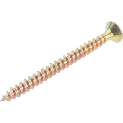 Rs Pro – Vis à bois 4mm – Tête fraisée 50mm – Acier galvanisé jaune – Lot de 100 – Pour bois dur et teck (1/2)