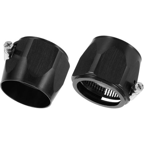 2pcs 45mm Finisseur De Tuyau Collier En Aluminium Hex Noir (1/5)