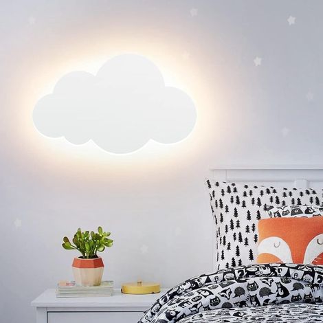 Lampadaire mural nuage LED moderne en acrylique, luminaire enfant chambre avec éclairage blanc chaud intégré, applique décorative (1/5)