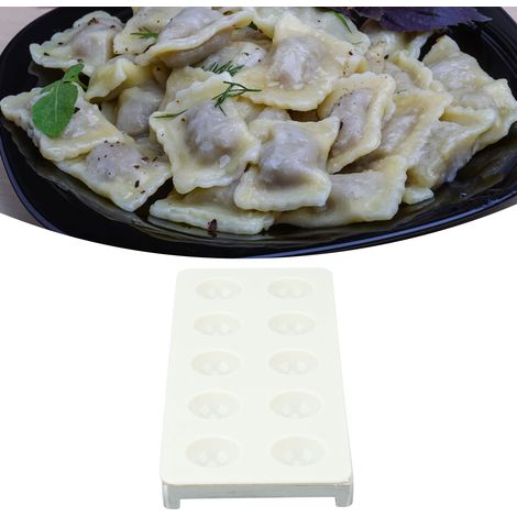 Moule à raviolis carrés italiens à dix cavités avec plateau de pressage, machine à pâtes, argent (1/5)