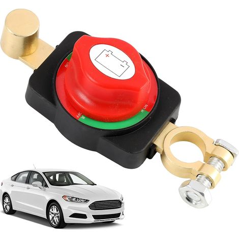 Coupe Circuit Batterie 12-48V – Coupe Batterie 360° Réglable Étanche – Sectionneur 12V-24V avec Connexions Cuivre Pur – Serre-Câbles et Capuchons Protection (1/5)