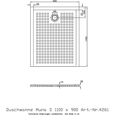 Ricevitore Doccia Hoesch Muna S Con Antiscivolo 1100X900X30Mm Bianco