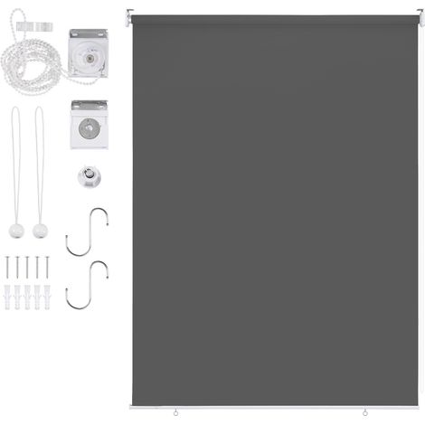 Wolketon Estor vertical Estor de exterior para balcón Estor enrollable Pantalla exterior escamoteable Protección solar 140x240CM Antracita