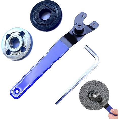 Angle Grinder Pin Wrench 8-48mm Adjustable Pin Socket Wrench with Allen Key and 2 Flanges, Adjustable Universal Wrench (1/5)