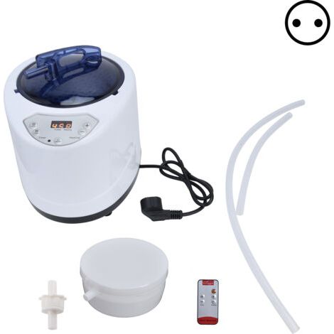 1000W 2,5L Tragbarer Dampfgenerator Topfsauna Dampfsauna, Heim-Spa-Gerät mit Fernbedienung/Zubehör, Komplettes persönliches Badezimmer-Dampfbad, Holzfass (EU). (1/5)
