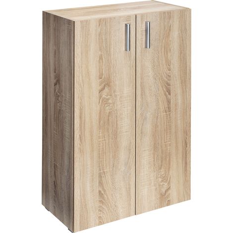 Libreria scaffale Mobile Casa Ufficio Soggiorno Archiviazione Colore e modello a scelta 3 Shelf with Doors Oak (en)