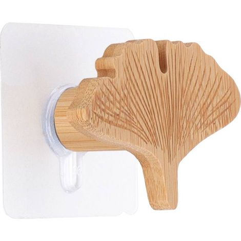 Gancio per uncinetto foglia di ginkgo su adesivo - bambù - Tendance