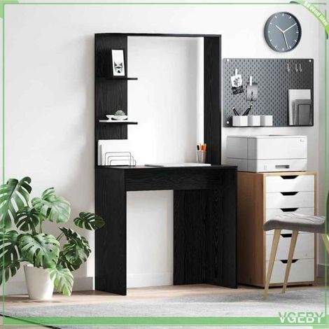 Bureau - ABI - Chêne noir - Bois d'ingénierie - 2 étagères - 78,5 x 37 x 154,5 cm (1/5)
