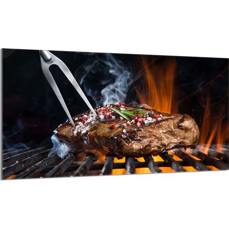 Plaque de protection en verre pour le poêle 90x52 Grill (1/5)