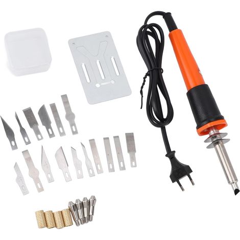 Outils électriques à Couteaux Chauds, pochoir à Couteau Polyvalent, avec 16 Lames, 4 Manches de Mandrin, Support en Métal, Couteau à Sculpture Chaude, pour Couper la (1/5)