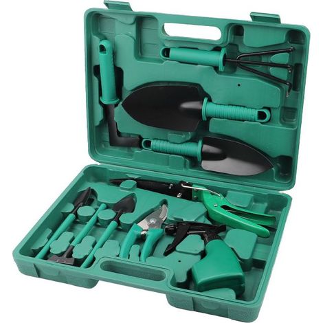 Gartengeräte-Set, 10-teiliges Gartengeräte-Set mit Tragetasche, Geschenkidee für Gartenliebhaber (1/5)