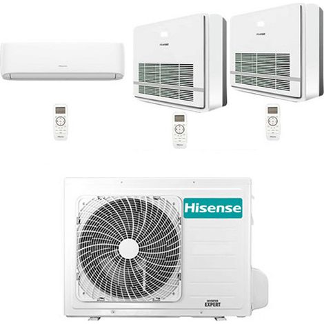 Hisense Console + Hi Comfort R32 Trial Split Inverter 9000 + 9000 + 9000 BTU Klimaanlage mit E.U. 3AMW52U4RJC NEU Klasse A++/A+