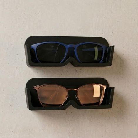 Lot de 2 supports muraux pour lunettes  Organisateur et présentoir à lunettes Noir M (1/4)