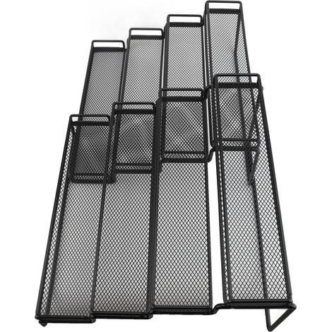 Support organisateur d'assaisonnement extensible à 4 niveaux, cadre métallique Stable, étagère d'exposition séparable pour comptoirs à l'intérieur des armoires. (1/5)