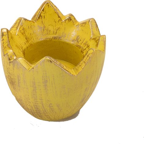 Dekorativer herzförmiger Kerzenhalter aus Kunstharz für Ostern, 4 verschiedene Tiere (Hase 11,5 cm, Huhn 10 cm, Eierschale 7,5 cm, Schnecke 11 cm), grün und gelb, 160 g, 1 Set (1/5)