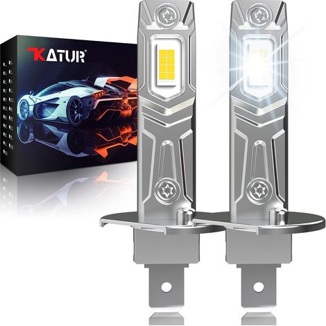 H1 LED Bulb 26000LM, 6000K White H1 LED Car Error Canbus, Plug and Play 1:1 Design, 2 Pieces (1/5)