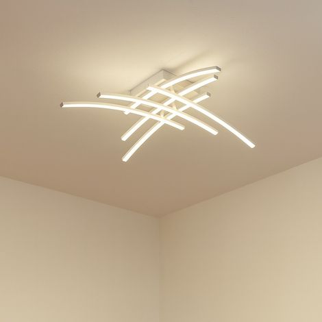 Plafoniera LED da soffitto 36W con 6 fasce curve CCT design moderno per soggiorno salotto e open space