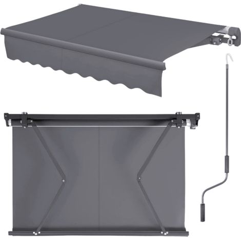 Toldo gris para terraza de 400 x 250 cm. (1/5)