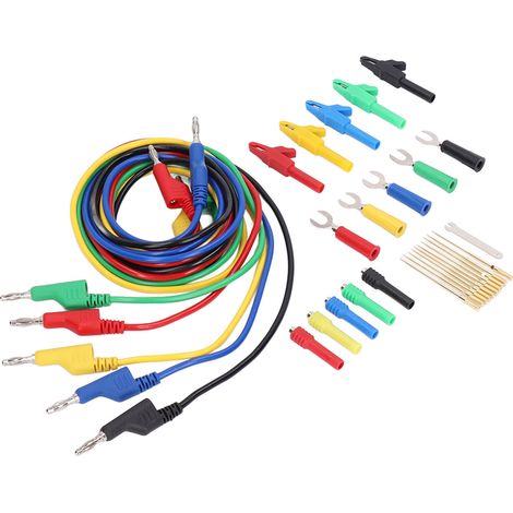 Kit de cordons de test en PVC et laiton pour test de conductivité, compatible avec les multimètres numériques. (1/5)