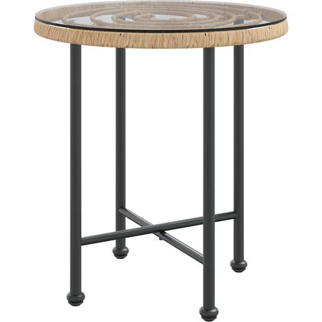 Maison Exclusive - Esstisch Ø50 cm Hartglas und Stahl (1/5)