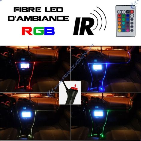Pack fibre d'ambiance LED RGB controlé par télécommande - 5m (1/5)