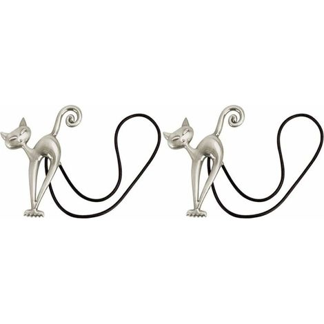 2Pcs Embrasse à Rideaux Magnétique Attache Rideau Aimanté Boucle de Rideau Magnifique Clip Rideau en Motif de Chat Accessoires pour Rideaux pour Maison Salon Chambre Bureau