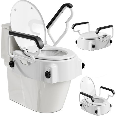Rialzo per Sedile WC Braccioli Maniglie Assistite Copriwater Disabili e Anziani