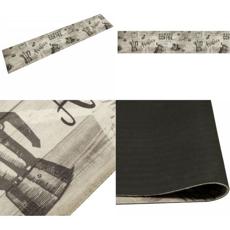 Küchenteppich Waschbar Kaffee Grau 60x300 cm Samt - Küchenläufer - Samt - Laufmatte - Esszimmerteppich - Wohnzimmerteppich - Home & Living (1/5)