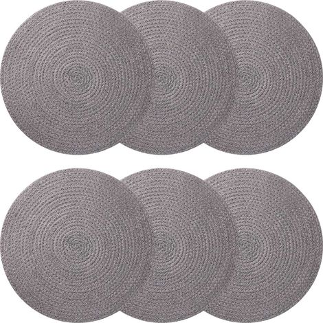 Placemets en jute 6 pc Gris 100 % jute Tossa vidaXL