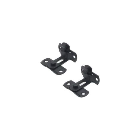 Juego de 2 pestillos de puerta de acero inoxidable negro de 90 grados con hebilla en ángulo recto, pestillos de puerta abatibles para puertas y ventanas (4") - Crezuo (1/3)