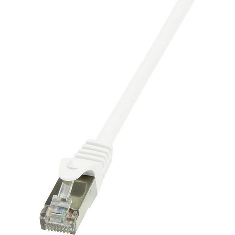 LogiLink CP2111S RJ45 Patchkabel CAT 6 F/UTP 20.00 m Weiß mit Rastnasenschutz 1 St.