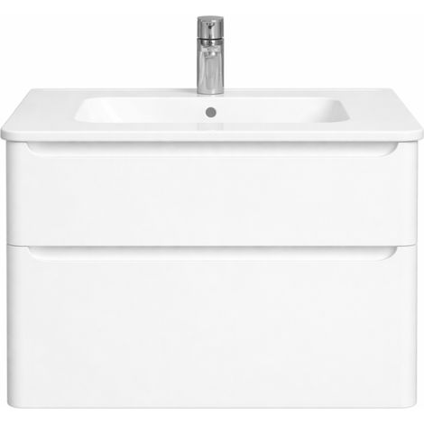 Mueble lavabo suspendido VITRA Sento Round de 100 cm en blanco de alto brillo
