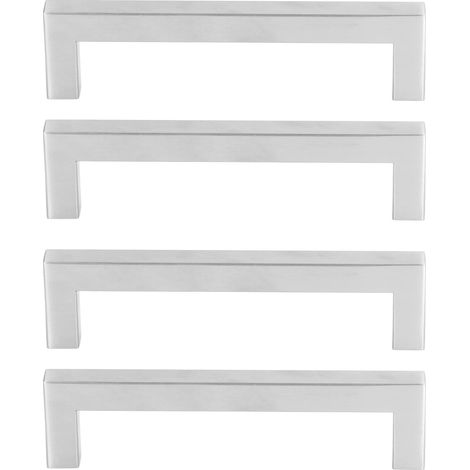 Ensemble de 4 poignées de meuble 201 en acier inoxydable pour portes de meubles et tiroirs de bureau, 12 x 12 x 160 (1/5)
