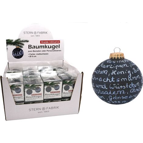 Weihnachtsbaumkugel zum Beschriften 8cm Christbaumschmuck Weihnachtsdeko (1/5)