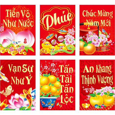 Enveloppe Rouge Nouvel An Vietnamien Dragon 2024 Design Créatif Zodiaque VN33-1-KZQ (1/2)