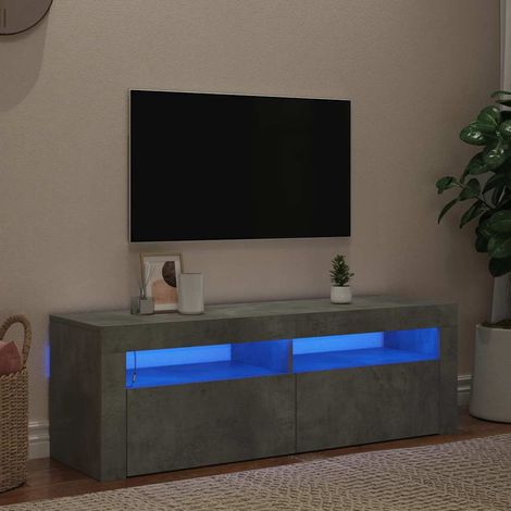 TV-Schrank mit LED-Beleuchtung Betongrau 120x35x40 cm