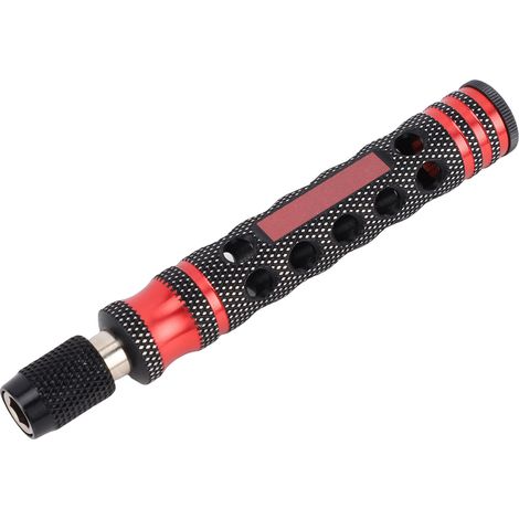 Poignée de tournevis à dégagement rapide 1/4 pouce, porte-embout antidérapant, texture alvéolée, rouge, pour la réparation de modèles réduits de voitures (1/5)