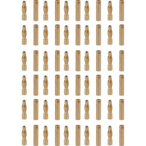 Lot de 30 connecteurs banane RC mâle femelle en laiton doré pour modèles radiocommandés (1/5)