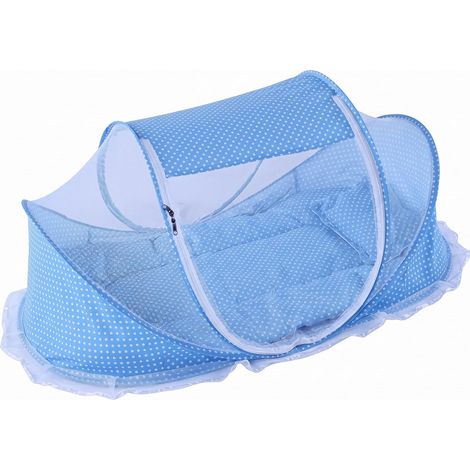 Tente de lit bébé pliable en filet, avec oreiller et couverture (1/5)