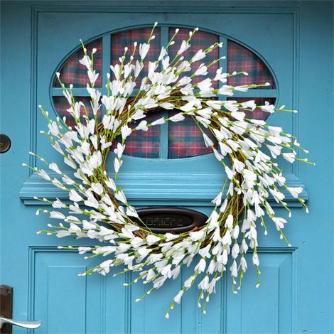 Guirlande De Baies - Anneau En Rotin Artificiel Pour Décoration De Porte D'Entrée Mur Et Jardin - 1 Pièce (1/5)