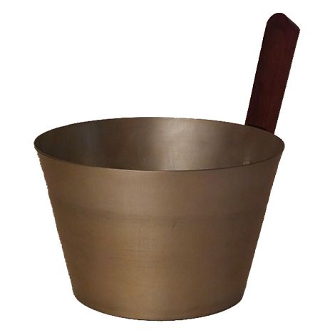 Sauna Aufgusskübel / Saunaeimer champagner Aluminium gerader Griff