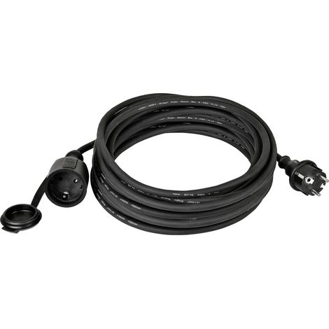 Heitech Schutzkontakt-Verlängerungskabel IP44 10 Meter schwarz