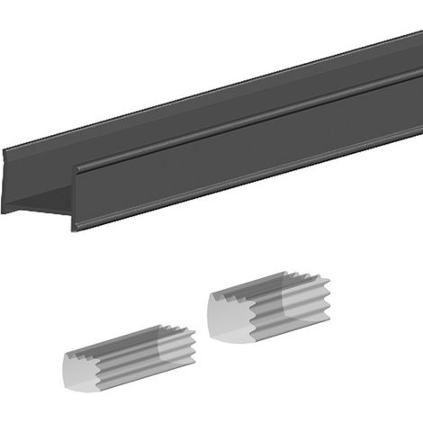 SLID'UP 280 C-Profil, 200 cm, für 18 mm Türstärke, schwarz
