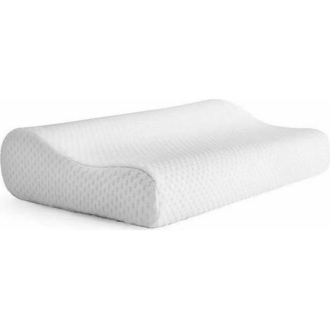 Oreiller cervical orthopédique - - Mémoire de forme - Blanc - Confort ferme - Lavable (1/4)