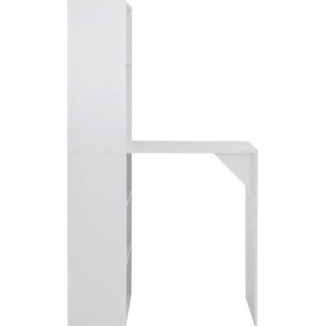 Maison Exclusive - Tavolo da Bar con Mobiletto Bianco 115x59x200 cm (1/5)