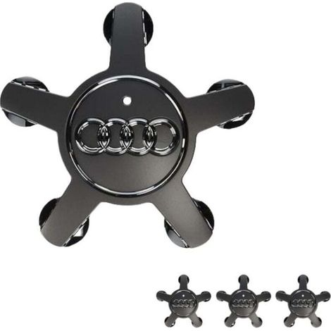 Satz mit 4 Radnabenabdeckungen für Audi A3 A4L A5 A6L A7 A8L Q3 Q5 Q7, Autozubehör, 135 mm, schwarz (1/3)