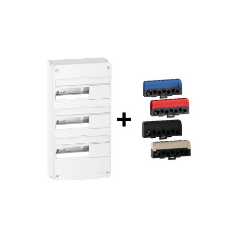 Schneider - Resi9 - Coffret 13M - 3R + Bornier 3 Phases+Neutre - Ru00e9f. : R9H13403+R9H13411P (1/5)