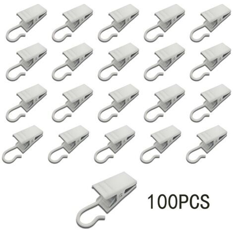 100 Stück Vorhangklammern aus Metall, leicht, zum Aufhängen, Party-Dekoration, Zubehör (weiß)